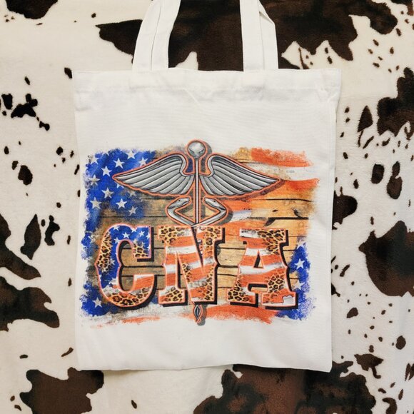 CNA American Flag Canvas Tote Bag - Picture 3 of 3
